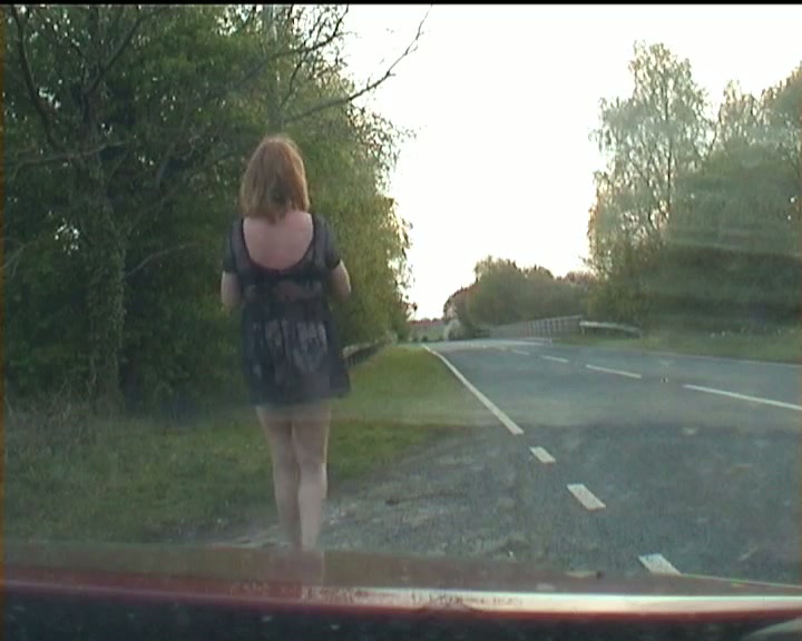 Outdoor crossdresser in lingerie